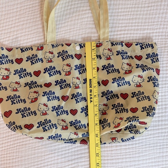 Vintage Sanrio - Hello Kitty Tote Bag Hearts Cream Pattern - Medium Snap Close - Picture 9 of 9
